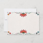 Folk Art Floral Botanical Fiesta Spanish Wedding Save The Date (Rückseite)