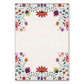 Folk Art Floral Botanical Fiesta Spanish Wedding Tischnummer (Rückseite)