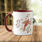 Folk Art Floral Dove Monogram Tasse