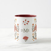 Folk Art Floral Dove Monogram Tasse (Zentrum)