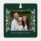 Folk Art Floral Foto Weihnachten Ornament Aus Metall (Rückseite)