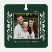 Folk Art Floral Foto Weihnachten Ornament Aus Metall (Vorderseite)