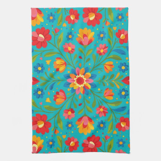 Folk art floral  geschirrtuch (Vertikal)