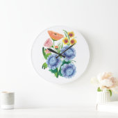 Folk Art Floral Große Wanduhr (Zuhause)