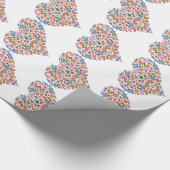 Folk Art Floral Hearts auf White Giftwrap Geschenkpapier (Ecke)