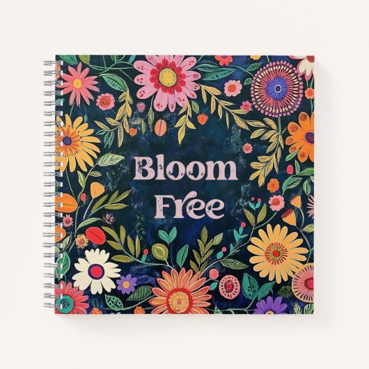 Folk Art Floral Journal - Bloom Free - Geschenk Notizblock (Vorderseite)
