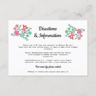 Folk Art Floral Mexican Fiesta Wedding info Begleitkarte