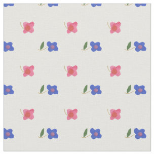 Folk Art Floral Mini-Druck auf weißem, individuell Stoff