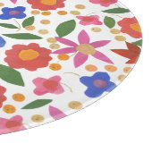 Folk Art Floral Mini-Print Glass Cutting Board Schneidebrett (Ecke)