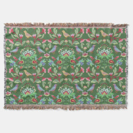 Folk Art Floral mit Vögeln auf grüner Stirn Decke