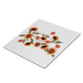 Folk Art Floral Muster Red Orange Green Botanic Fliese (Seite)