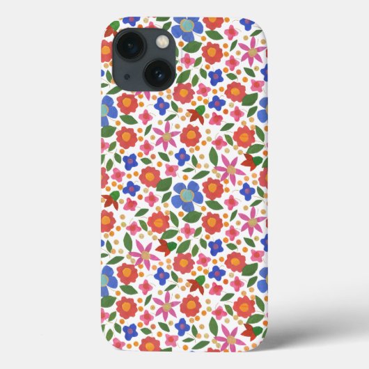 Folk Art Floral on White iPad Mini Case (Rückseite)
