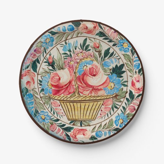 Folk Art Floral Pappteller (Vorderseite)