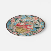 Folk Art Floral Pappteller (Schrägansicht)