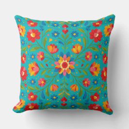 Folk art floral pillow kissen