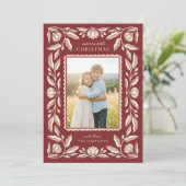 Folk Art Floral Rahmen Weihnachten 4 Foto (Stehend Vorderseite)