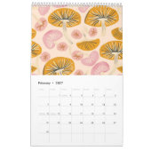Folk Art Floral | Scandinavian Orange Flower Wall Kalender (Feb 2027)