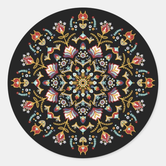 Folk Art Floral Sticker (Vorderseite)
