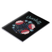 Folk Art Florals in voller Blüte Notizblock (Linke Seite)