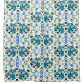 Folk Art Fox Print Decor Duschvorhang (Vorderseite)