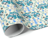 Folk Art Fox Print Decor Geschenkpapier (Rolleneckpunkt)