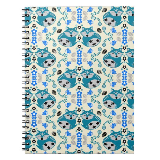 Folk Art Fox Print Decor Notizblock (Vorderseite)