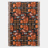 Folk Art Fox und Hen Decke (Vorderseite Vertikal)