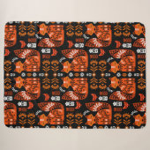 Folk Art Fox und Hen Sherpadecke (Vorderseite (Horizontal))