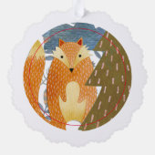 Folk Art Fox Weihnachten Ornament Karte (Rückseite)