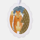 Folk Art Fox Weihnachten Ornament Karte (Links)