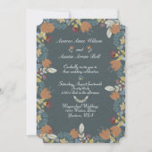 Folk Art Frame in Blue Brown Tan Einladung (Vorderseite)