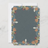 Folk Art Frame in Blue Brown Tan Einladung (Rückseite)