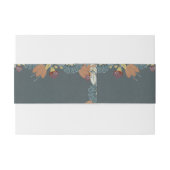 Folk Art Frame in Blue Brown Tan Einladungsbanderole (Rückseitenbeispiel)