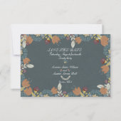 Folk Art Frame in Blue Brown Tan Save The Date (Vorderseite)