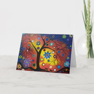 FOLK ART Gewartet für die Sunset Grußkarte Karte