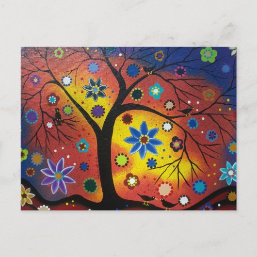 FOLK ART Gewartet für die Sunset Postkarte (Vorderseite)