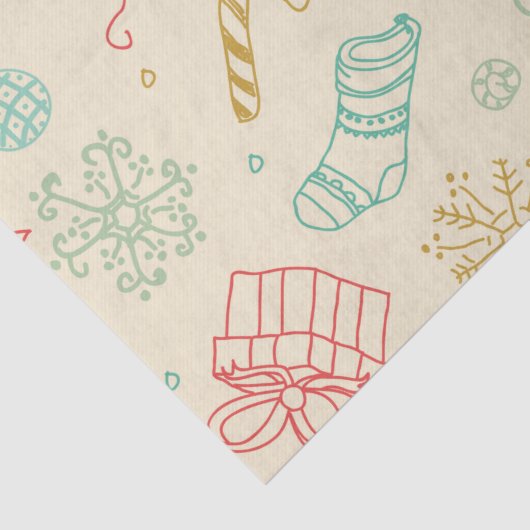 Folk Art Gingerbread Männer Weihnachten Seidenpapier (Detail)