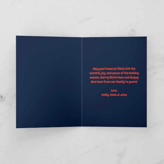 Folk Art Gingerbrei & Snowflake Weihnachtsfeiertag Karte (Innenseite)