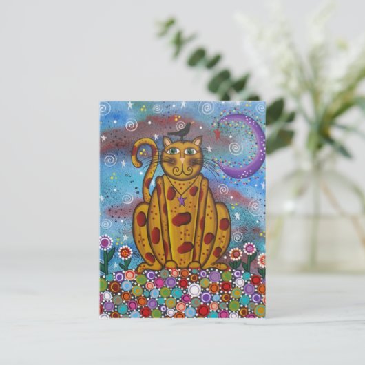 FOLK ART Green Eye's BY LORI EVERETT Postkarte (Stehend Vorderseite)