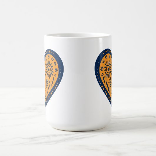 Folk Art Heart Kaffeetasse (Mittel)