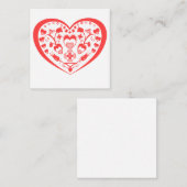 Folk Art Hearts Mitteilungskarte (Vorne/Hinten)