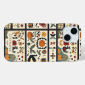 Folk Art Herbst Quilt Muster | Rustikale Ernte Case-Mate iPhone Hülle (Rückseite (Horizontal))