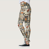 Folk Art Herbst Quilt Muster | Rustikale Ernte Leggings (Links)