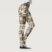 Folk Art Herbst Quilt Muster | Rustikale Ernte Leggings (Rechts)