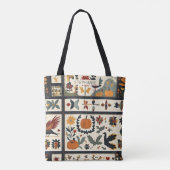 Folk Art Herbst Quilt Muster | Rustikale Ernte Tasche (Rückseite)