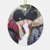 Folk Art Holiday Monogram & Foto Doppelseitig Keramikornament (Links)