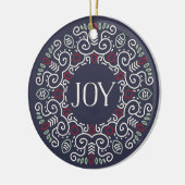 Folk Art Holiday Monogram Keramik Ornament (Links)