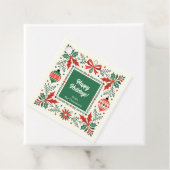 Folk Art Holly Wreath and Ornament Weihnachten Geschenkanhänger (Beispiel)