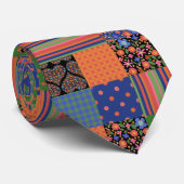 Folk Art Imitate Patchwork Unisex Necktie Krawatte (Gerollt)