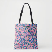 Folk Art Inspiriert Rosa & Blau Tasche (Vorderseite)